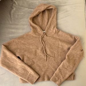 Reformation cropped cashmere hoodie - brown XS